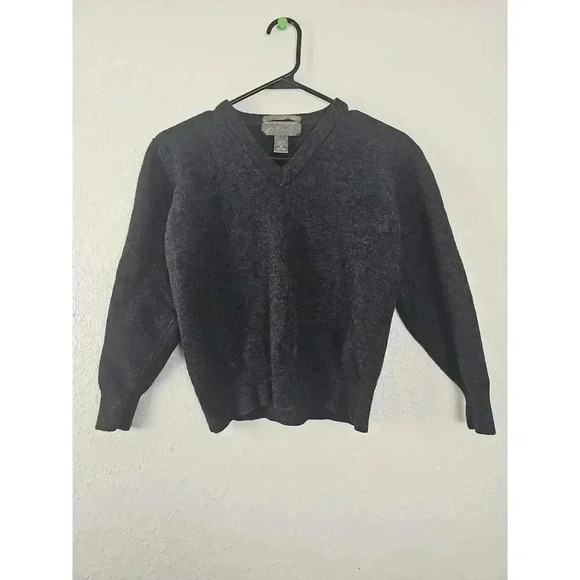 Lord And Taylor Gray Wool Sweater Long Sleeve V Neck Medium - Picture 1 of 7